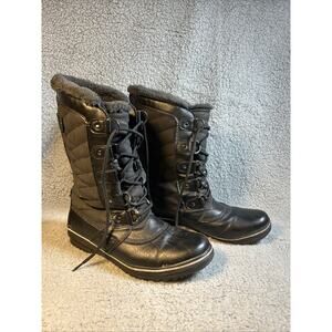 JBU Lorna Womens Water Resistant Winter Boot Navy Size 8 Faux Fur Lining